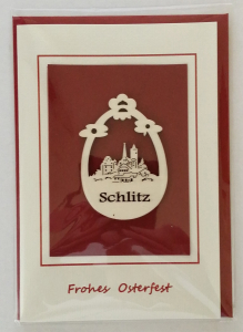 Grußkarte "Frohe Ostern" Motiv  Siluette "Burgenblick Schlitz "